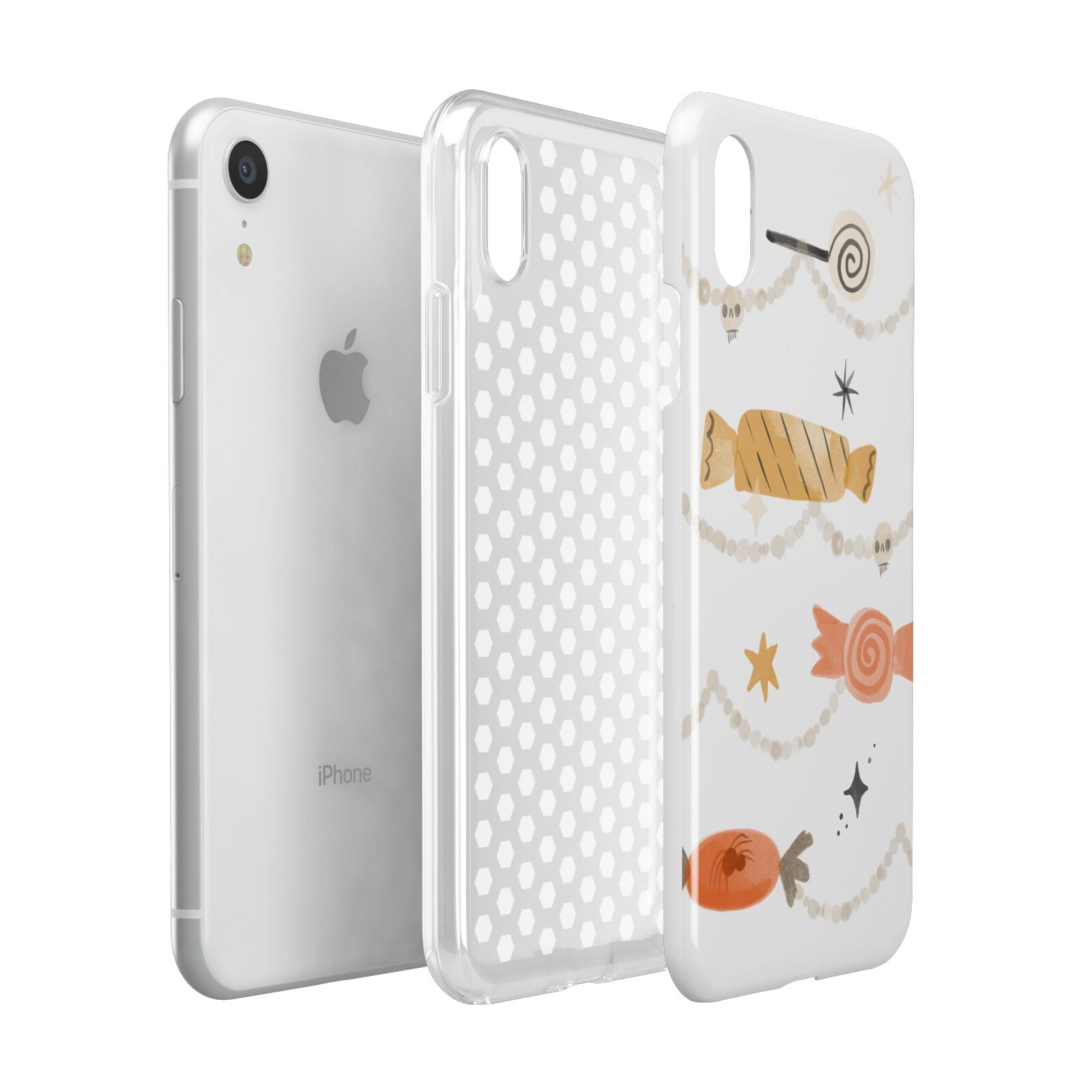 Sweet Decorations Halloween Apple iPhone XR White 3D Tough Case Expanded view