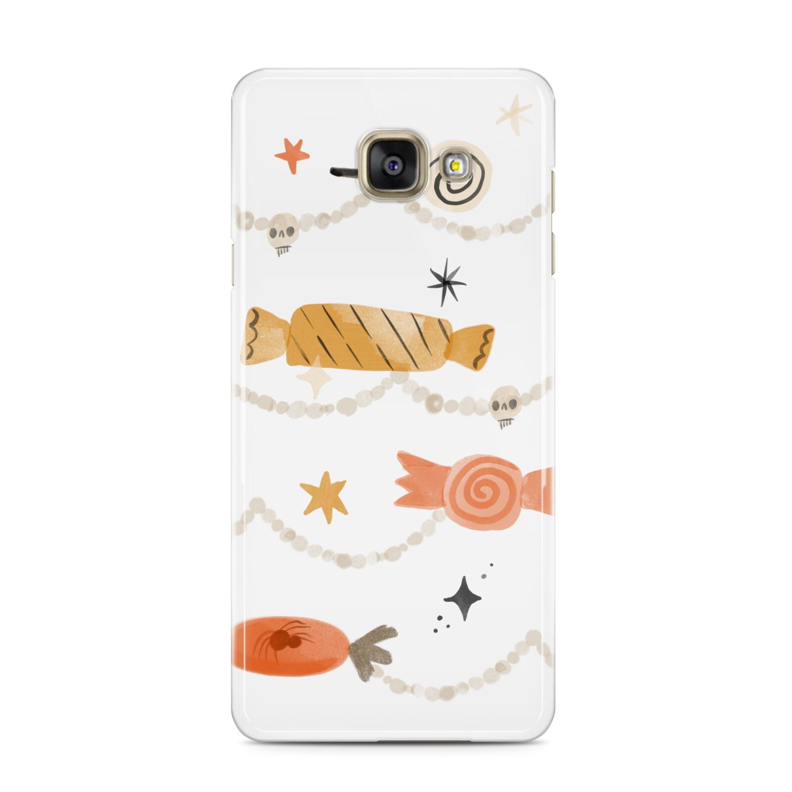 Sweet Decorations Halloween Samsung Galaxy A3 2016 Case on gold phone