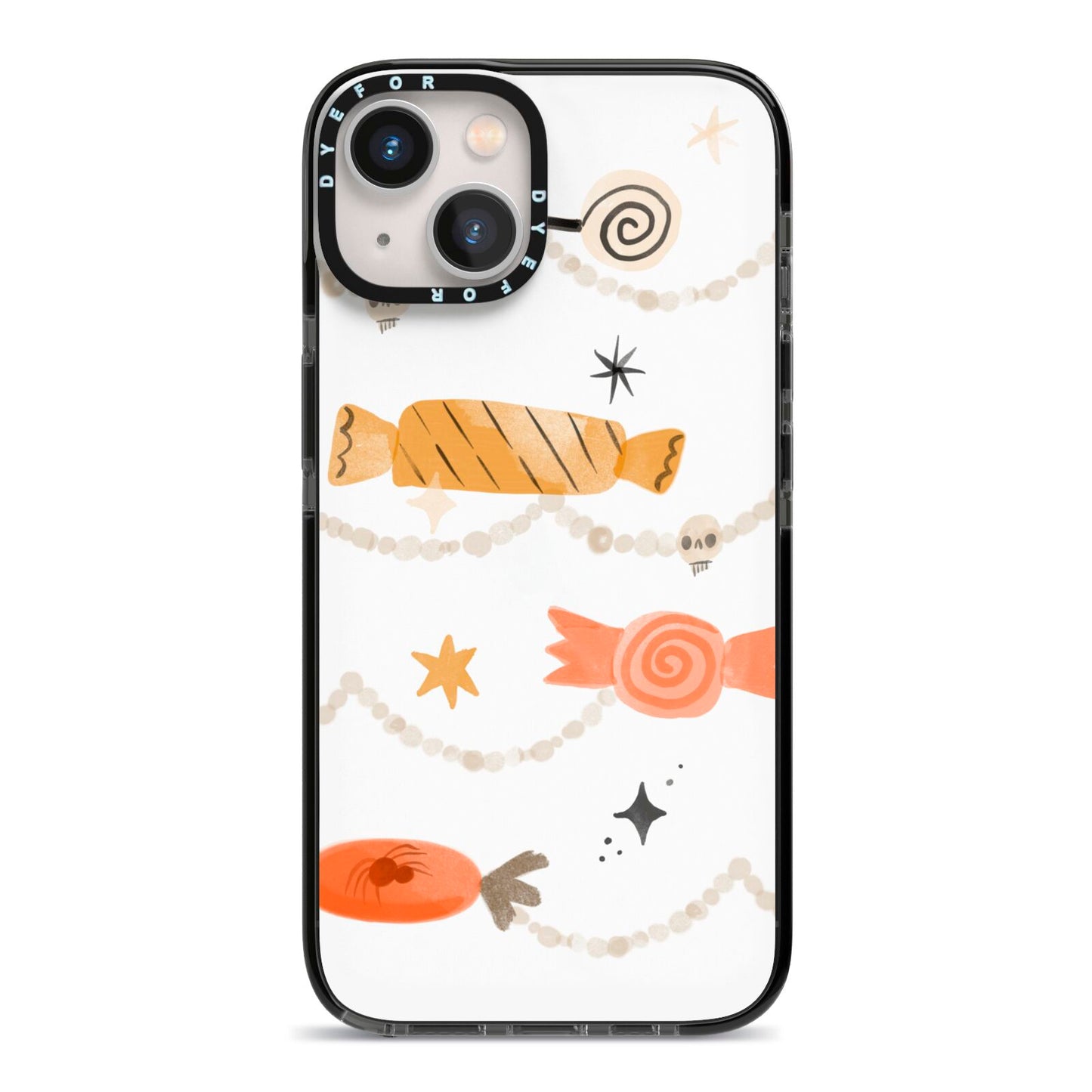 Sweet Decorations Halloween iPhone 13 Black Impact Case on Silver phone