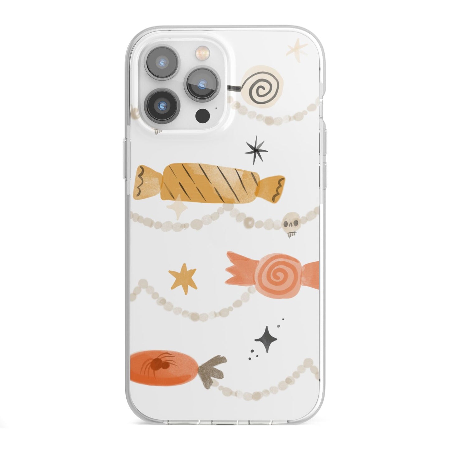 Sweet Decorations Halloween iPhone 13 Pro Max TPU Impact Case with White Edges
