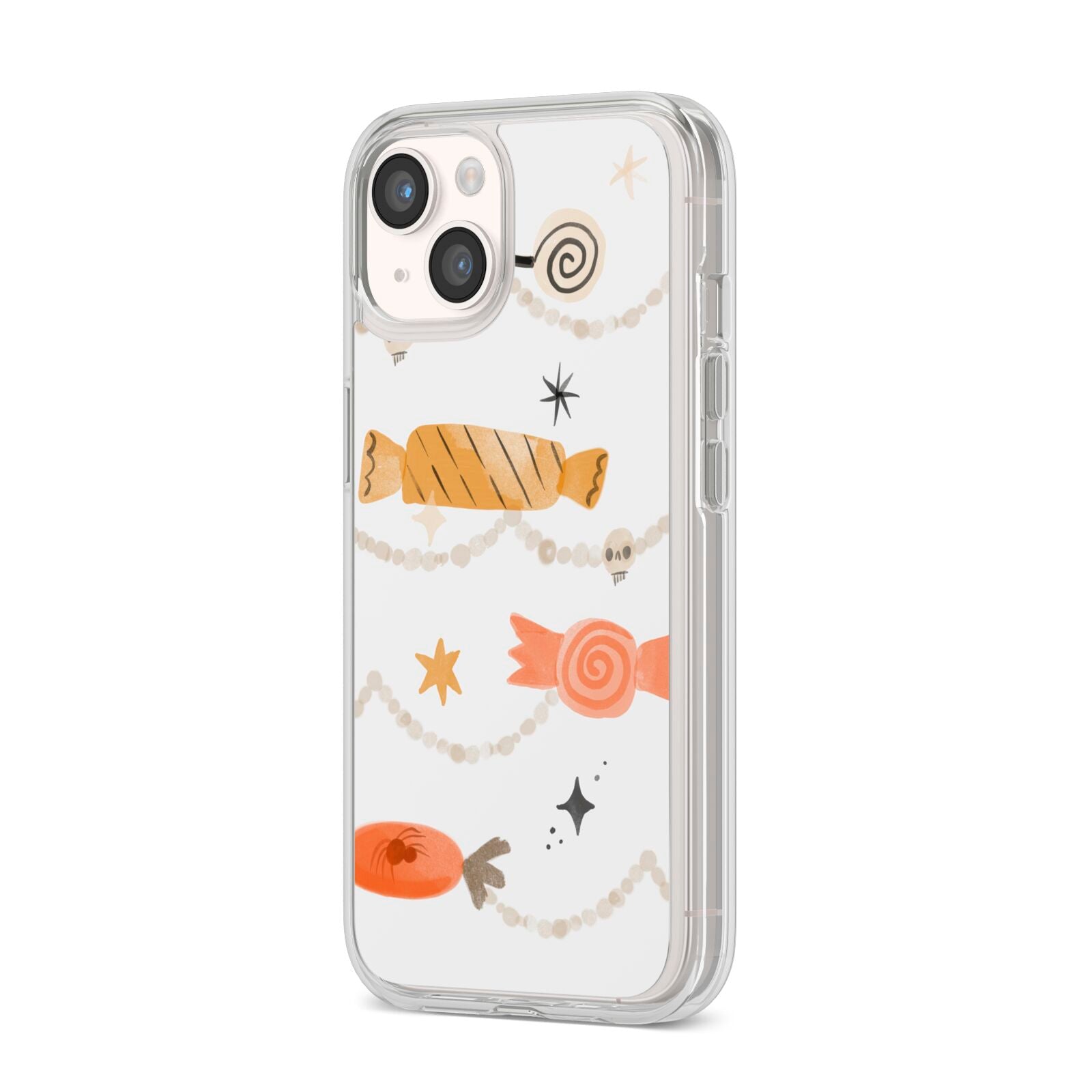 Sweet Decorations Halloween iPhone 14 Clear Tough Case Starlight Angled Image