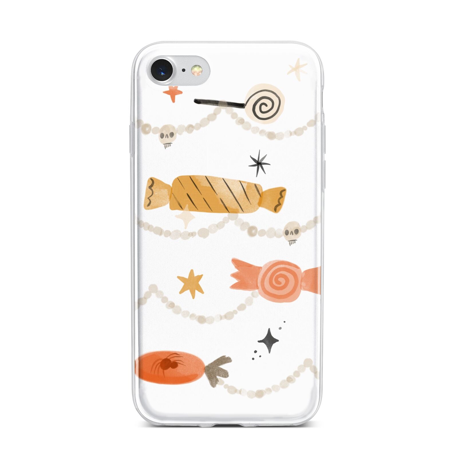 Sweet Decorations Halloween iPhone 7 Bumper Case on Silver iPhone