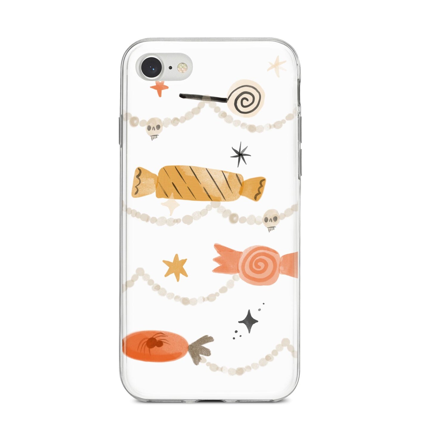 Sweet Decorations Halloween iPhone 8 Bumper Case on Silver iPhone