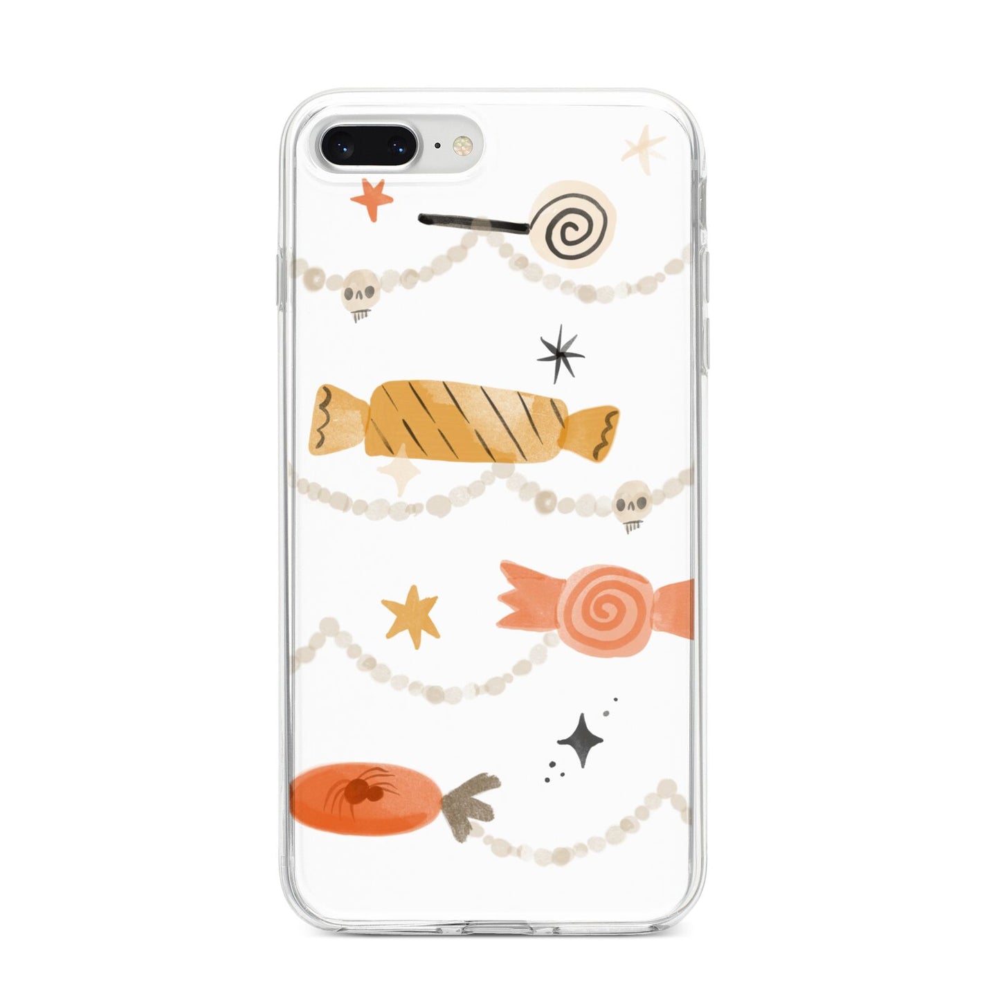 Sweet Decorations Halloween iPhone 8 Plus Bumper Case on Silver iPhone