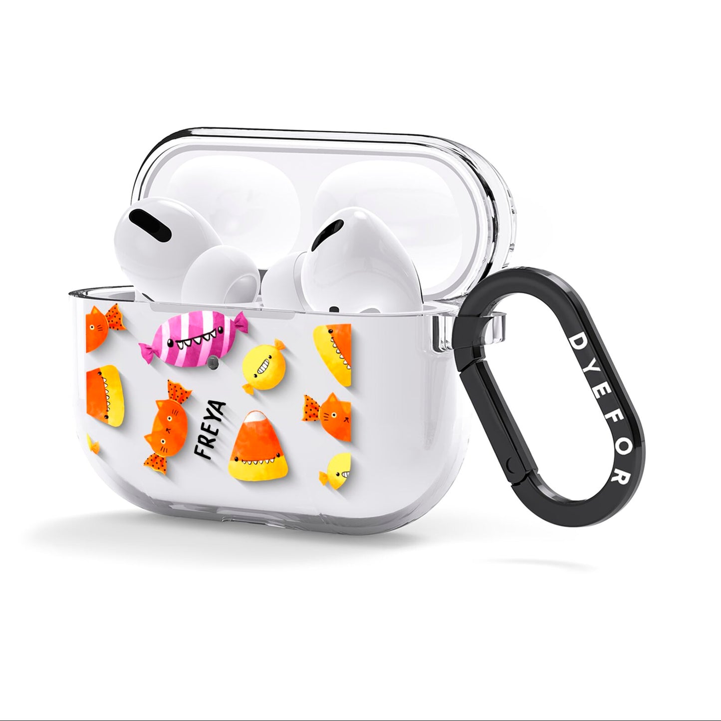 Sweet Faces Halloween Personalised AirPods Clear Case 3rd Gen Side Image