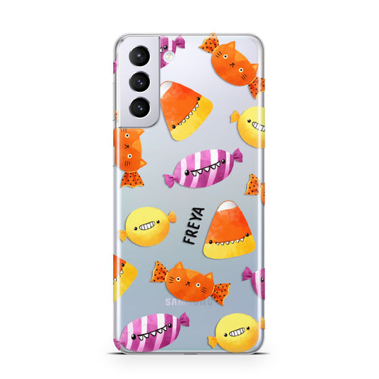Sweet Faces Halloween Personalised Samsung S21 Plus Phone Case