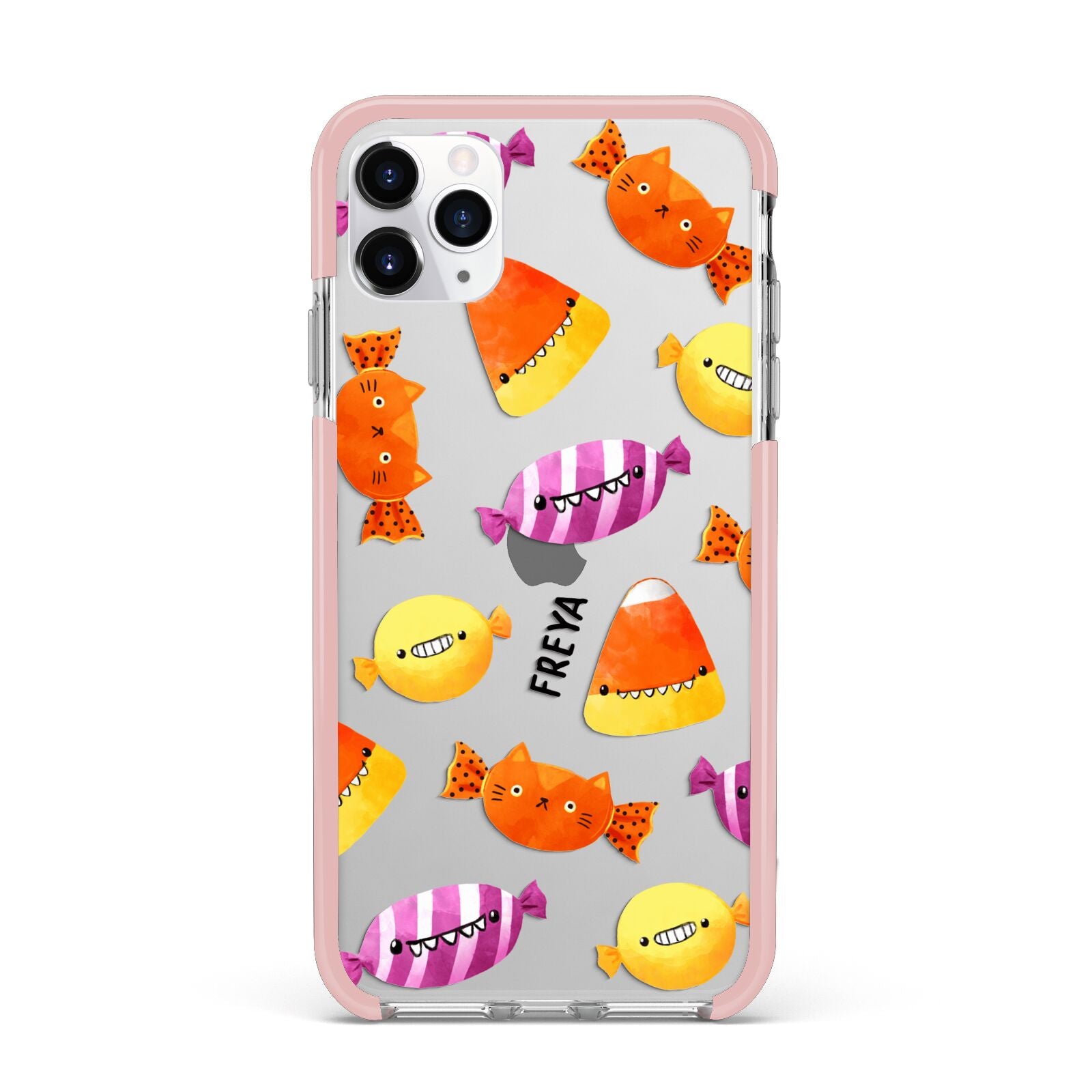 Sweet Faces Halloween Personalised iPhone 11 Pro Max Impact Pink Edge Case