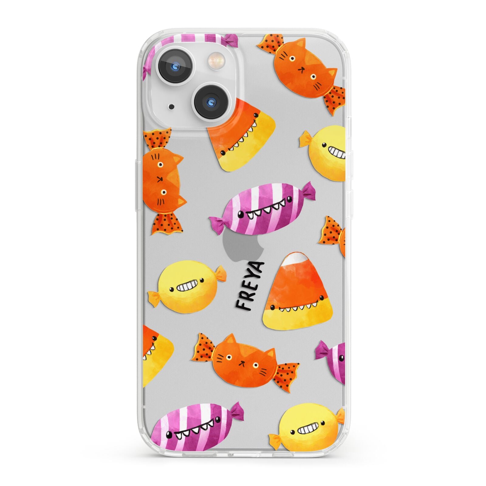 Sweet Faces Halloween Personalised iPhone 13 Clear Bumper Case
