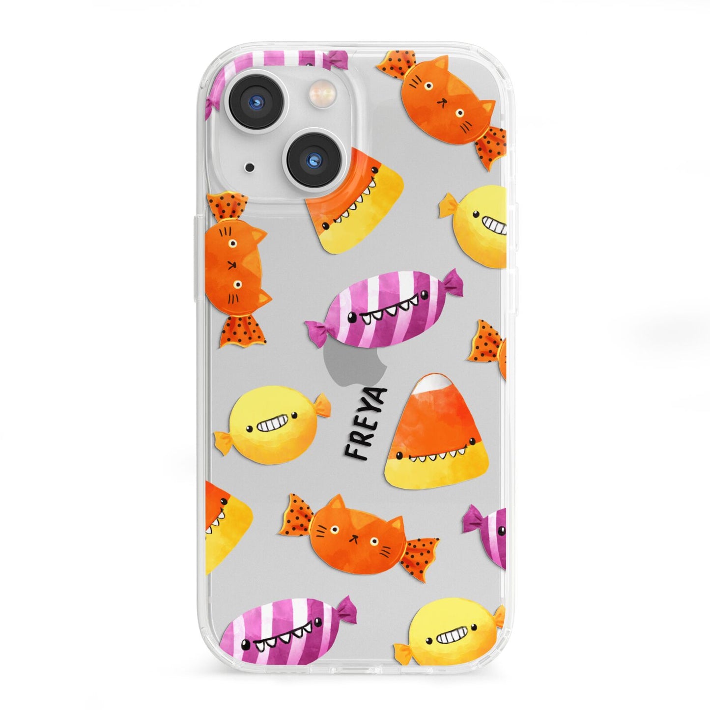 Sweet Faces Halloween Personalised iPhone 13 Mini Clear Bumper Case