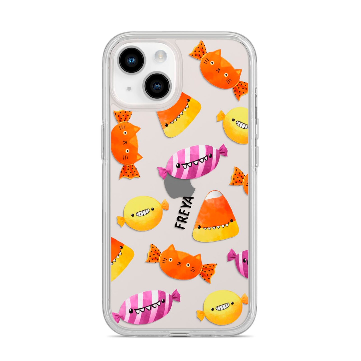 Sweet Faces Halloween Personalised iPhone 14 Clear Tough Case Starlight