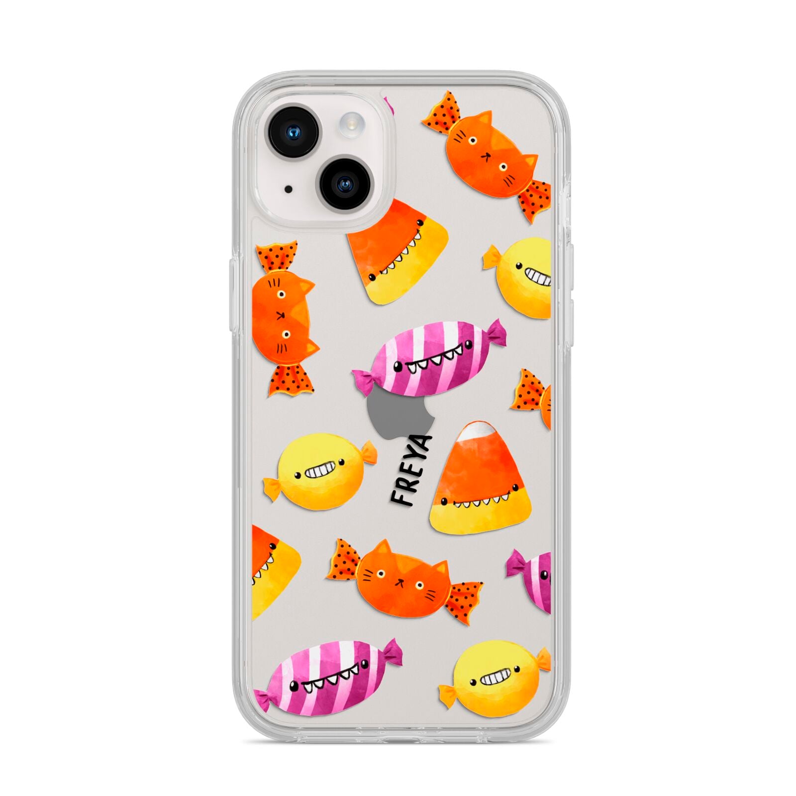 Sweet Faces Halloween Personalised iPhone 14 Plus Clear Tough Case Starlight