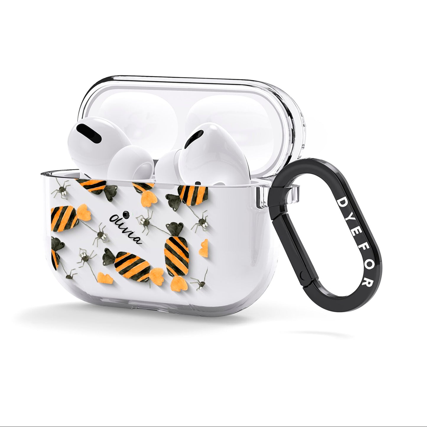 Sweet Spider Halloween Personalised AirPods Clear Case 3rd Gen Side Image