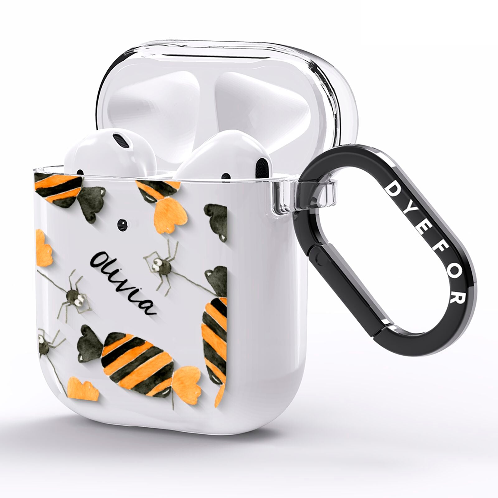 Sweet Spider Halloween Personalised AirPods Clear Case Side Image