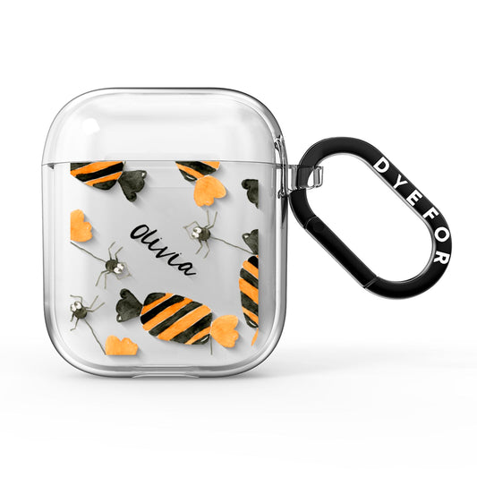 Sweet Spider Halloween Personalised AirPods Clear Case