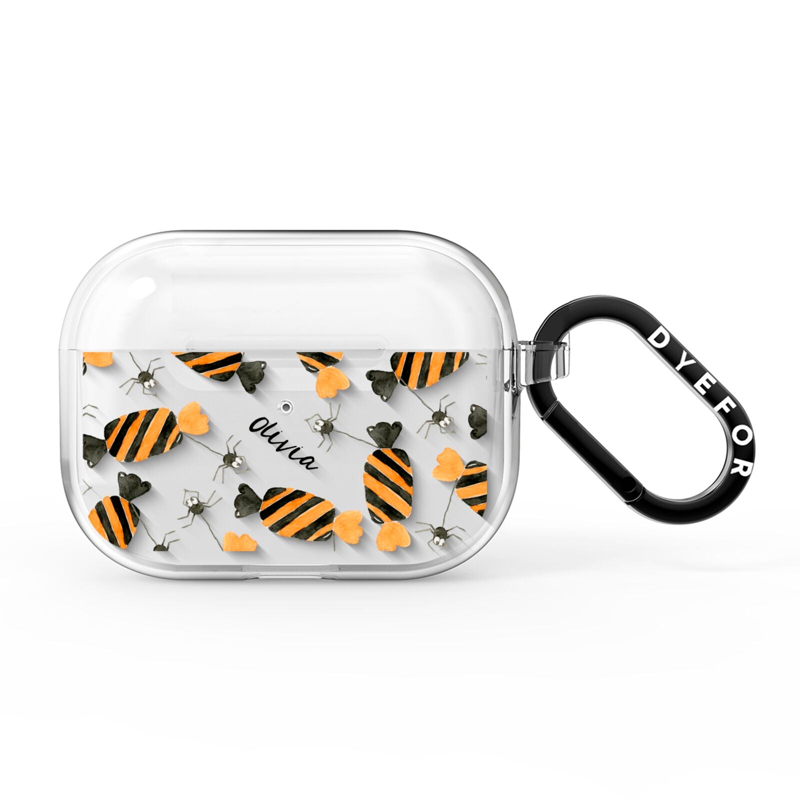 Sweet Spider Halloween Personalised AirPods Pro Clear Case