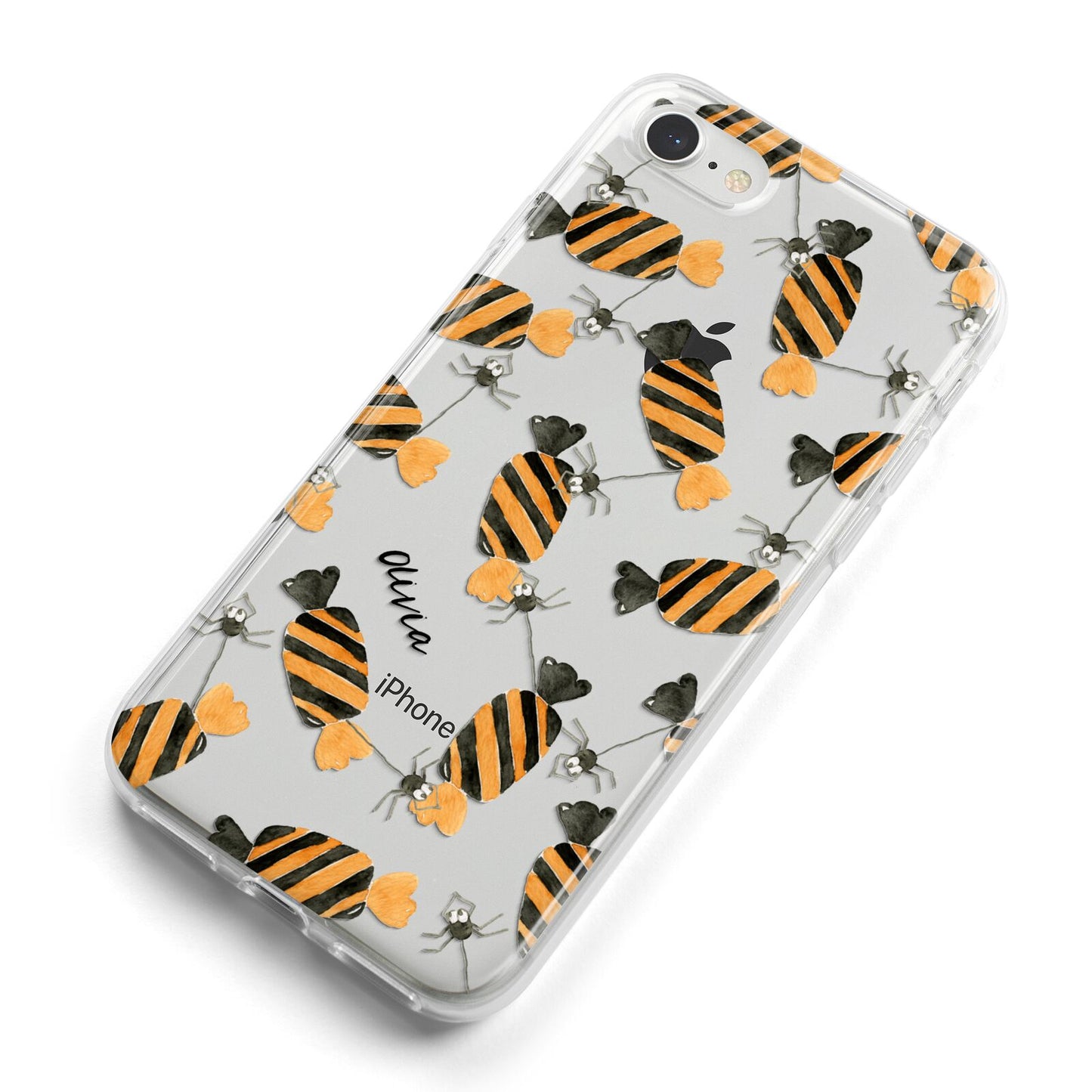 Sweet Spider Halloween Personalised iPhone 8 Bumper Case on Silver iPhone Alternative Image