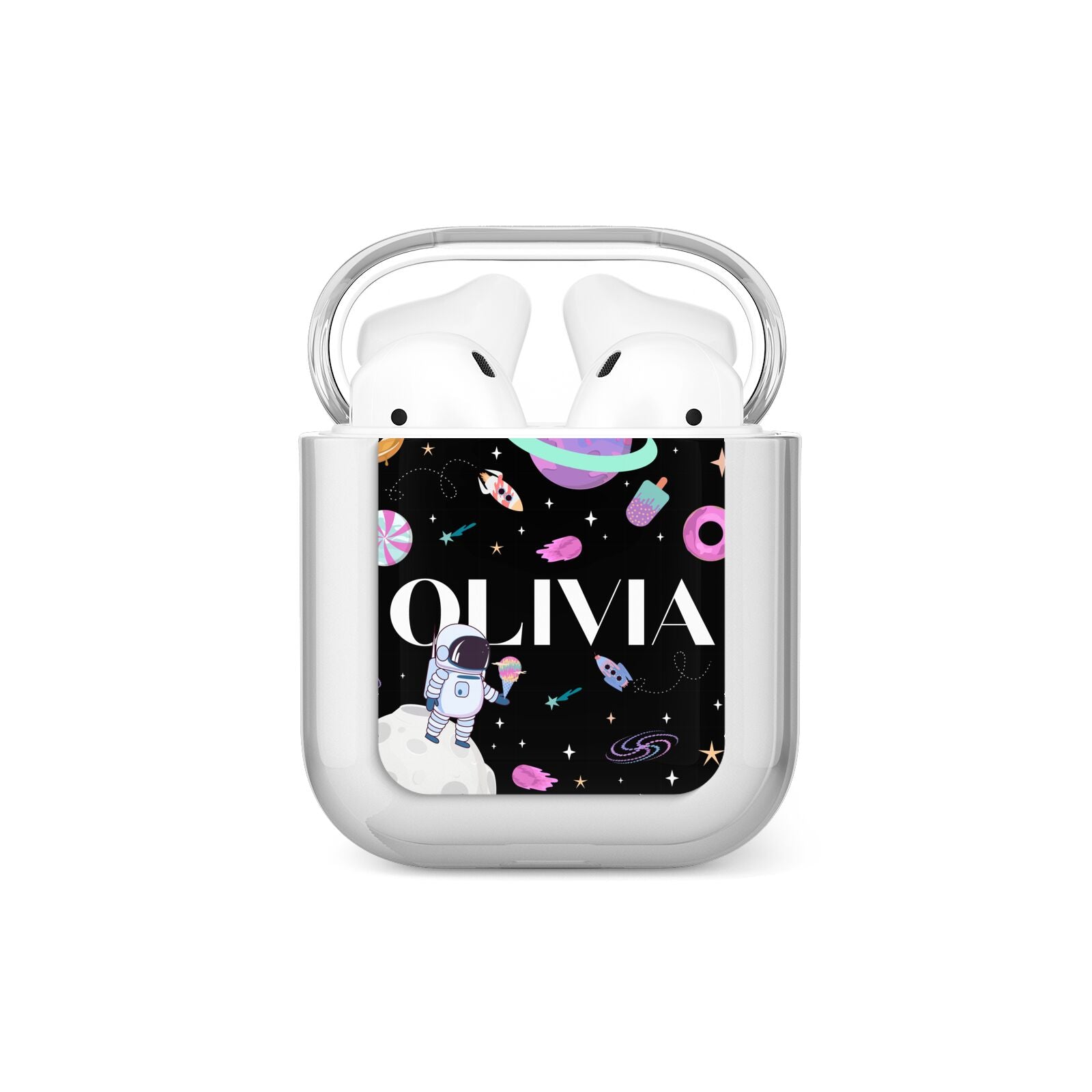 Sweet Treats in Space with Name AirPods Case