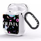 Sweet Treats in Space with Name AirPods Clear Case Side Image