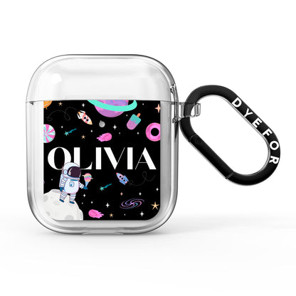 Sweet Treats in Space with Name AirPods Clear Case