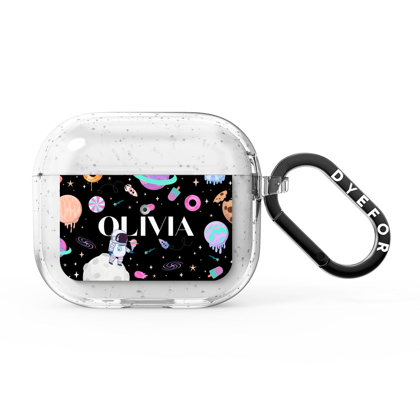Sweet Treats in Space with Name AirPods Glitter Case 3rd Gen