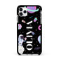 Sweet Treats in Space with Name Apple iPhone 11 Pro Max in Silver with Black Impact Case