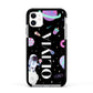 Sweet Treats in Space with Name Apple iPhone 11 in White with Black Impact Case