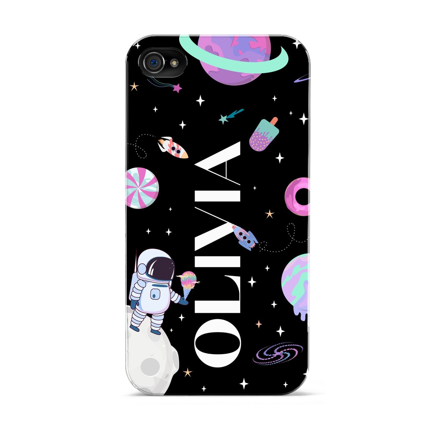 Sweet Treats in Space with Name Apple iPhone 4s Case