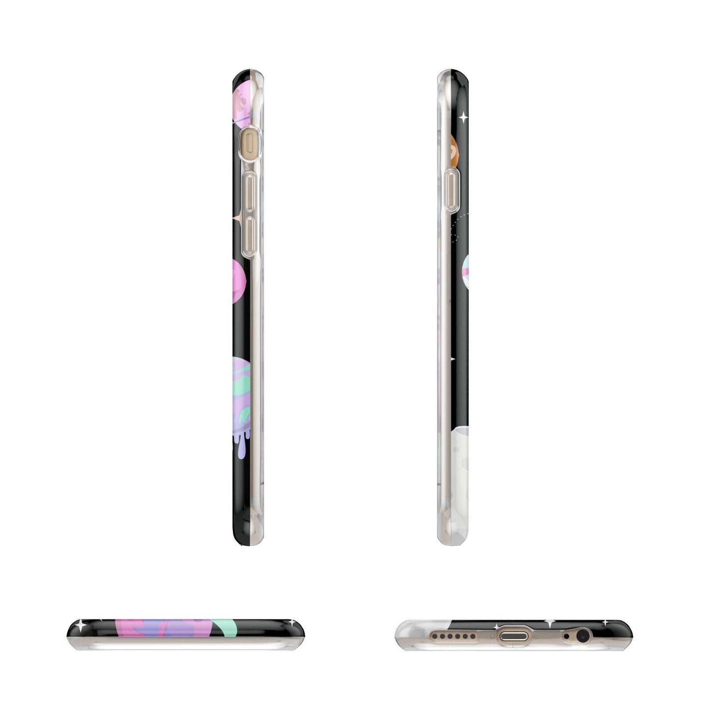 Sweet Treats in Space with Name Apple iPhone 6 3D Wrap Tough Case Alternative Image Angles
