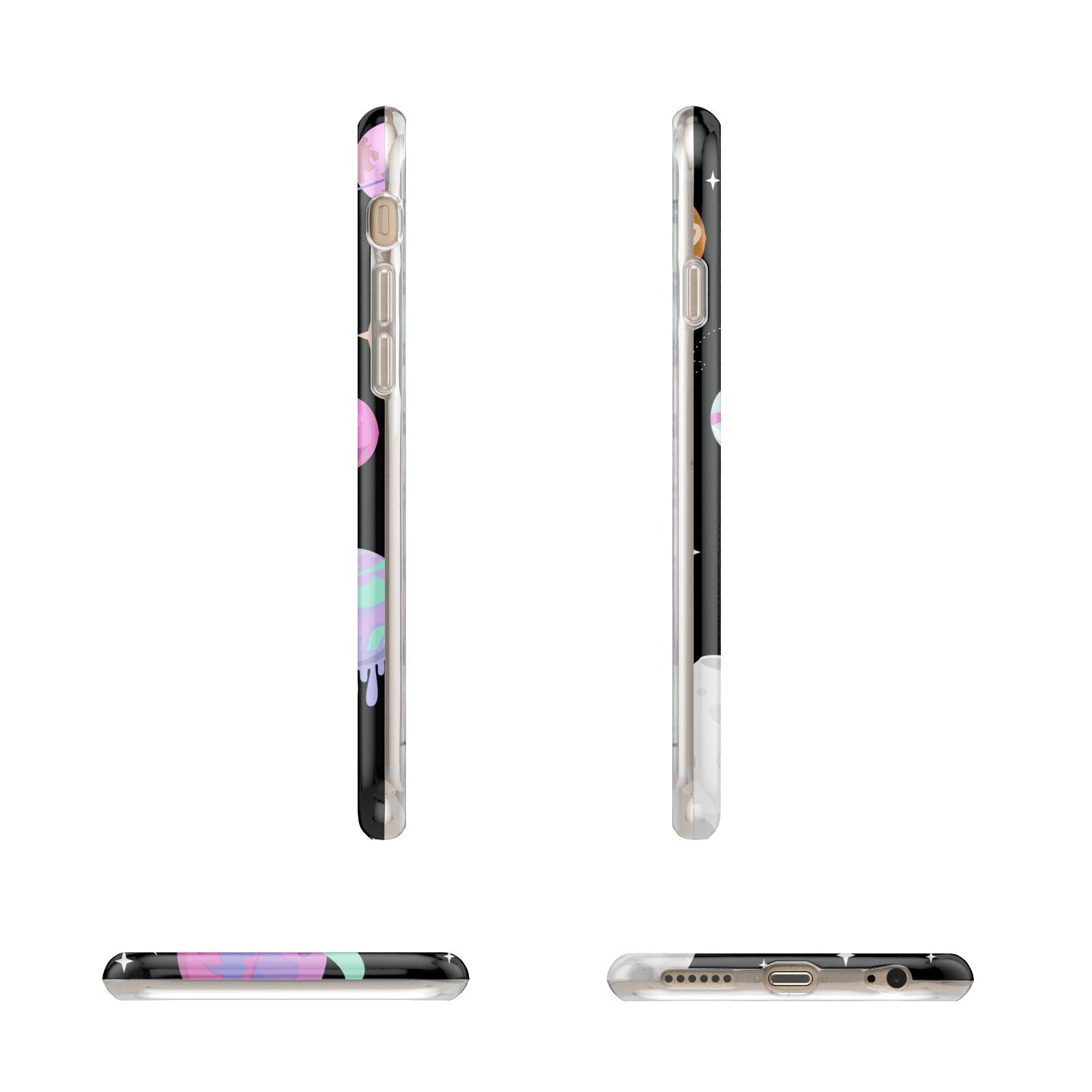 Sweet Treats in Space with Name Apple iPhone 6 3D Wrap Tough Case Alternative Image Angles