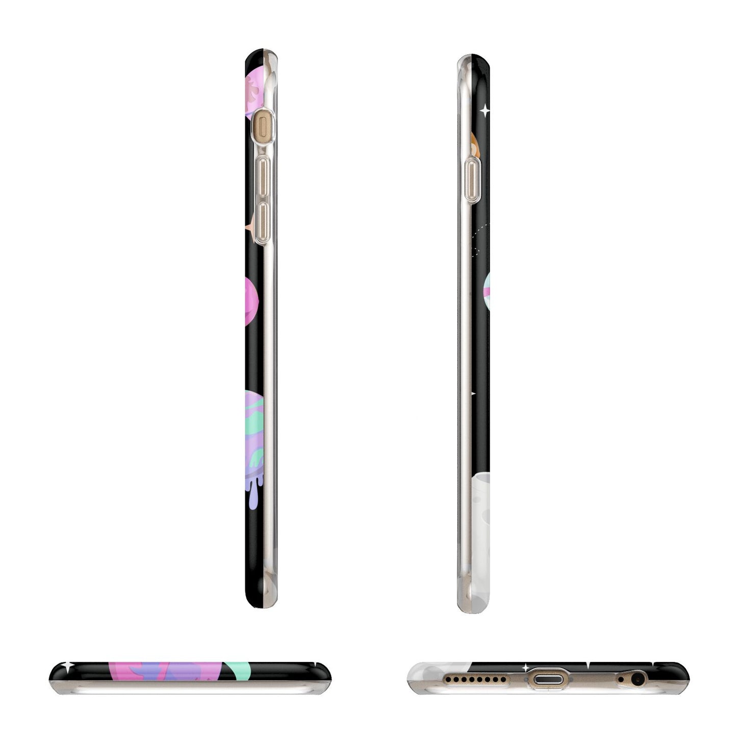 Sweet Treats in Space with Name Apple iPhone 6 Plus 3D Wrap Tough Case Alternative Image Angles
