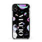 Sweet Treats in Space with Name Apple iPhone Xs Impact Case Black Edge on Silver Phone