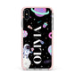 Sweet Treats in Space with Name Apple iPhone Xs Max Impact Case Pink Edge on Silver Phone