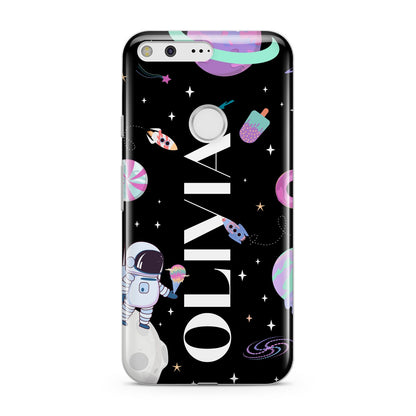 Sweet Treats in Space with Name Google Pixel Case