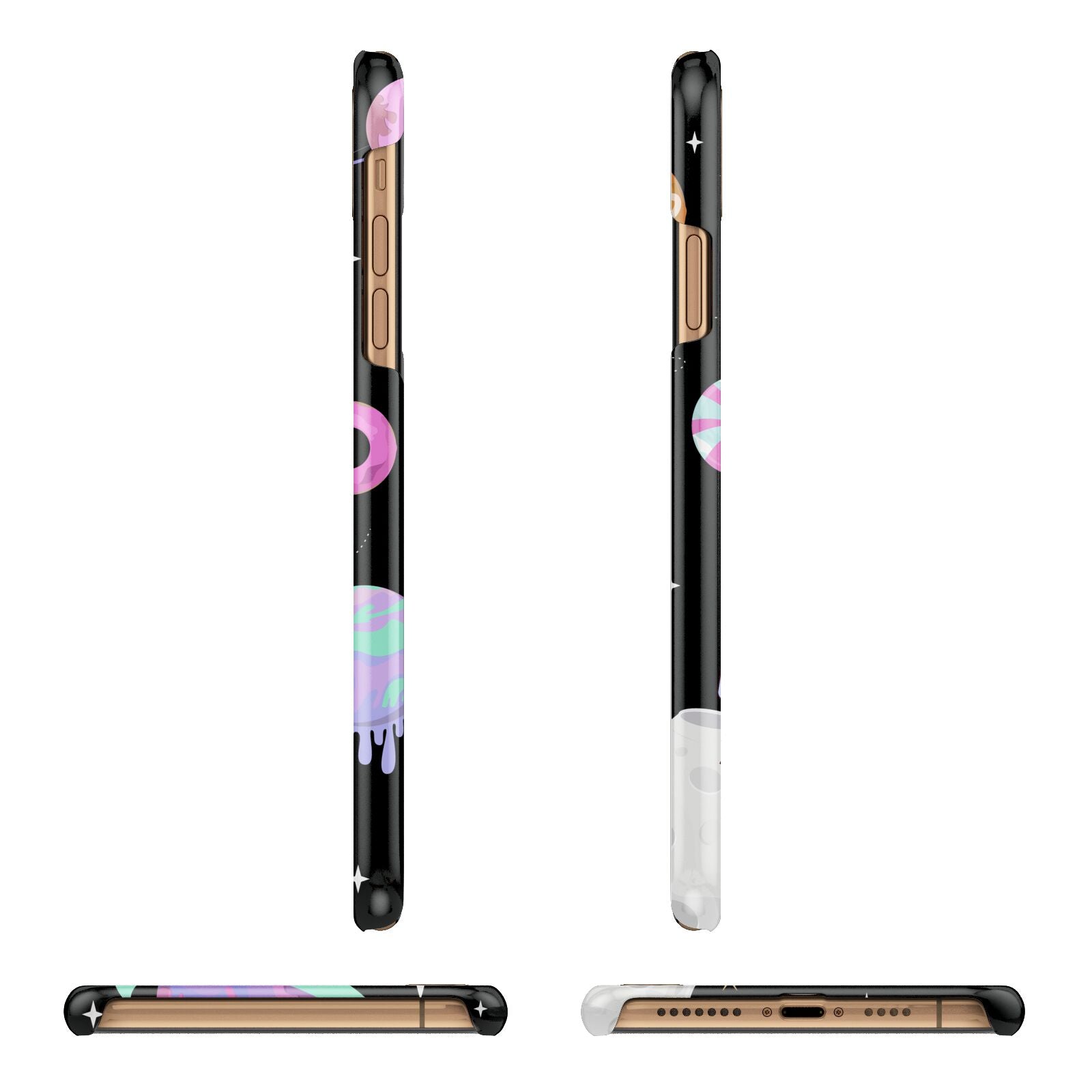 Sweet Treats in Space with Name iPhone 11 Pro Max 3D Snap Case Angle Images