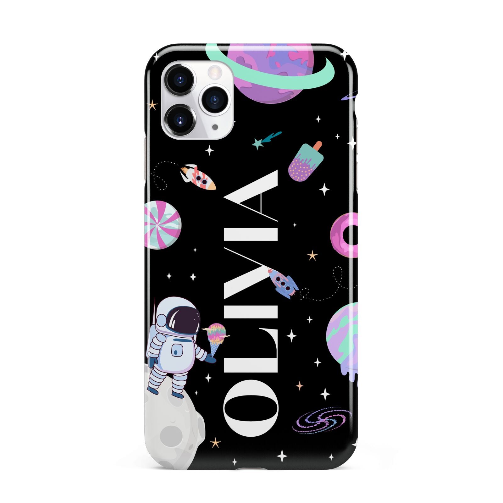 Sweet Treats in Space with Name iPhone 11 Pro Max 3D Tough Case