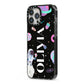 Sweet Treats in Space with Name iPhone 13 Pro Max Black Impact Case Side Angle on Silver phone