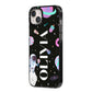 Sweet Treats in Space with Name iPhone 14 Plus Black Impact Case Side Angle on Silver phone