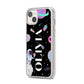 Sweet Treats in Space with Name iPhone 14 Plus Clear Tough Case Starlight Angled Image