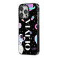 Sweet Treats in Space with Name iPhone 14 Pro Max Black Impact Case Side Angle on Silver phone