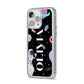Sweet Treats in Space with Name iPhone 14 Pro Max Clear Tough Case Silver Angled Image