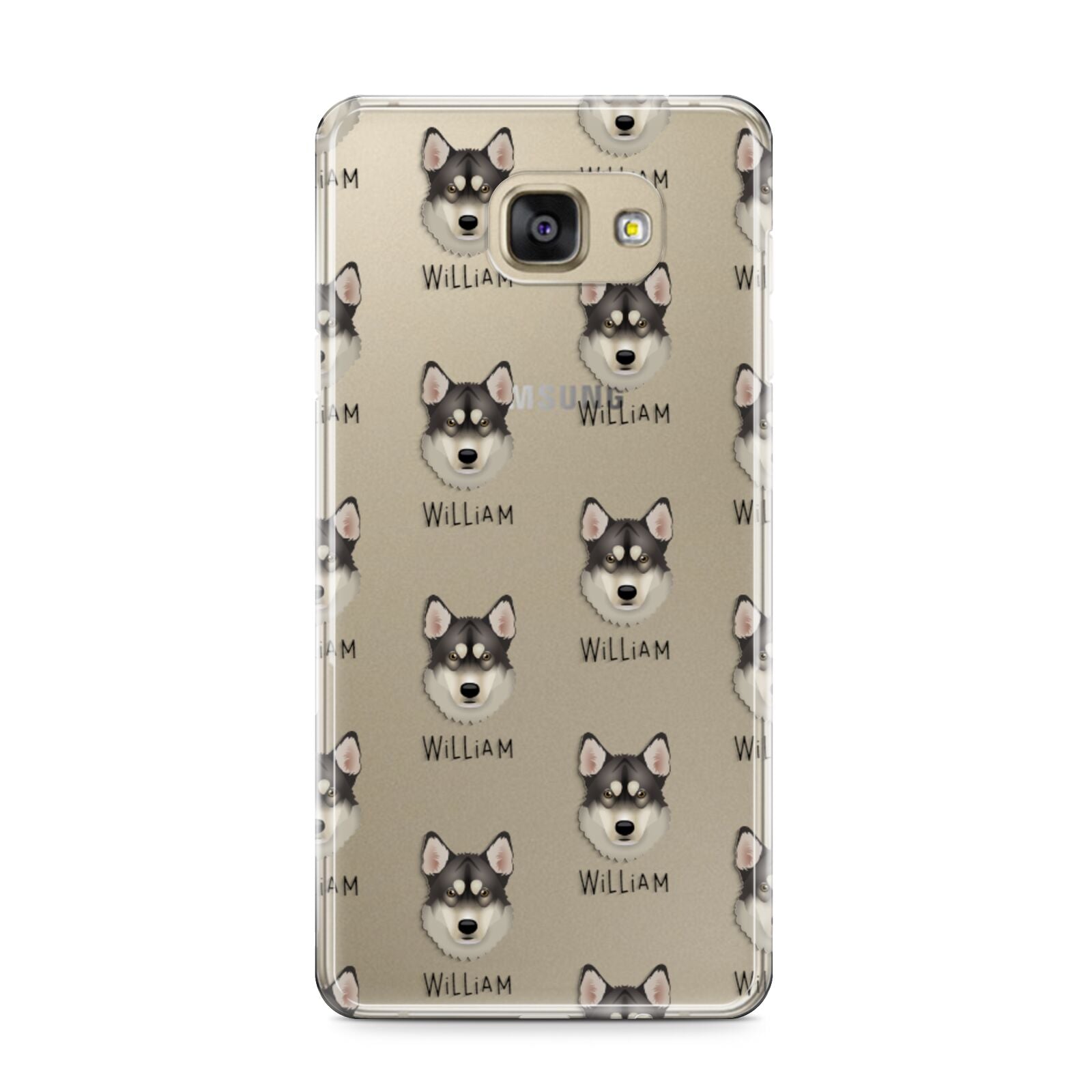 Tamaskan Icon with Name Samsung Galaxy A9 2016 Case on gold phone