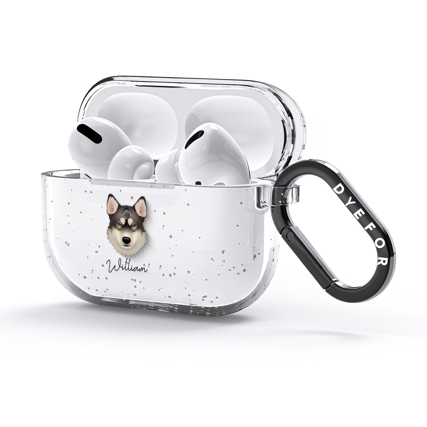 Tamaskan Personalised AirPods Glitter Case 3rd Gen Side Image