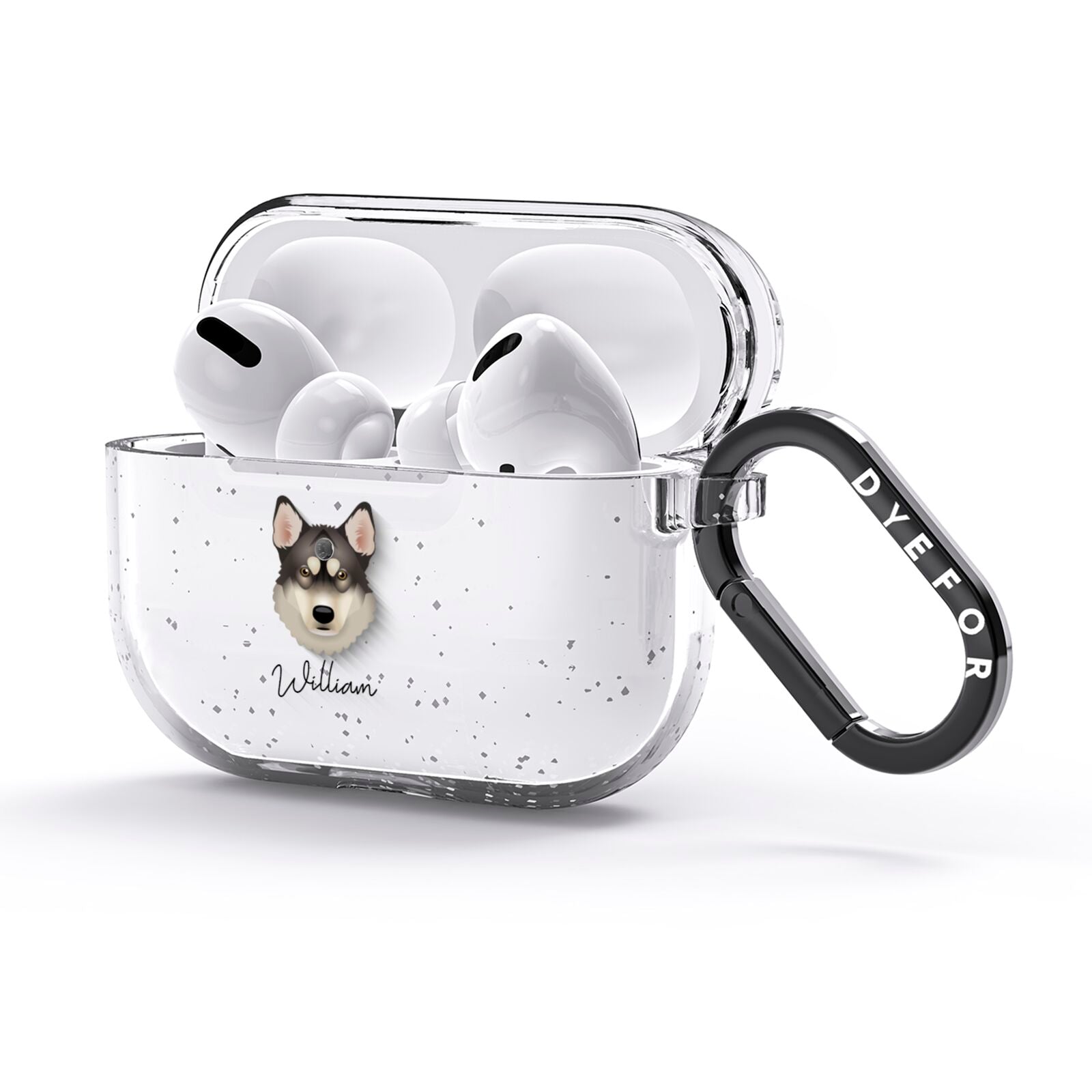 Tamaskan Personalised AirPods Glitter Case 3rd Gen Side Image