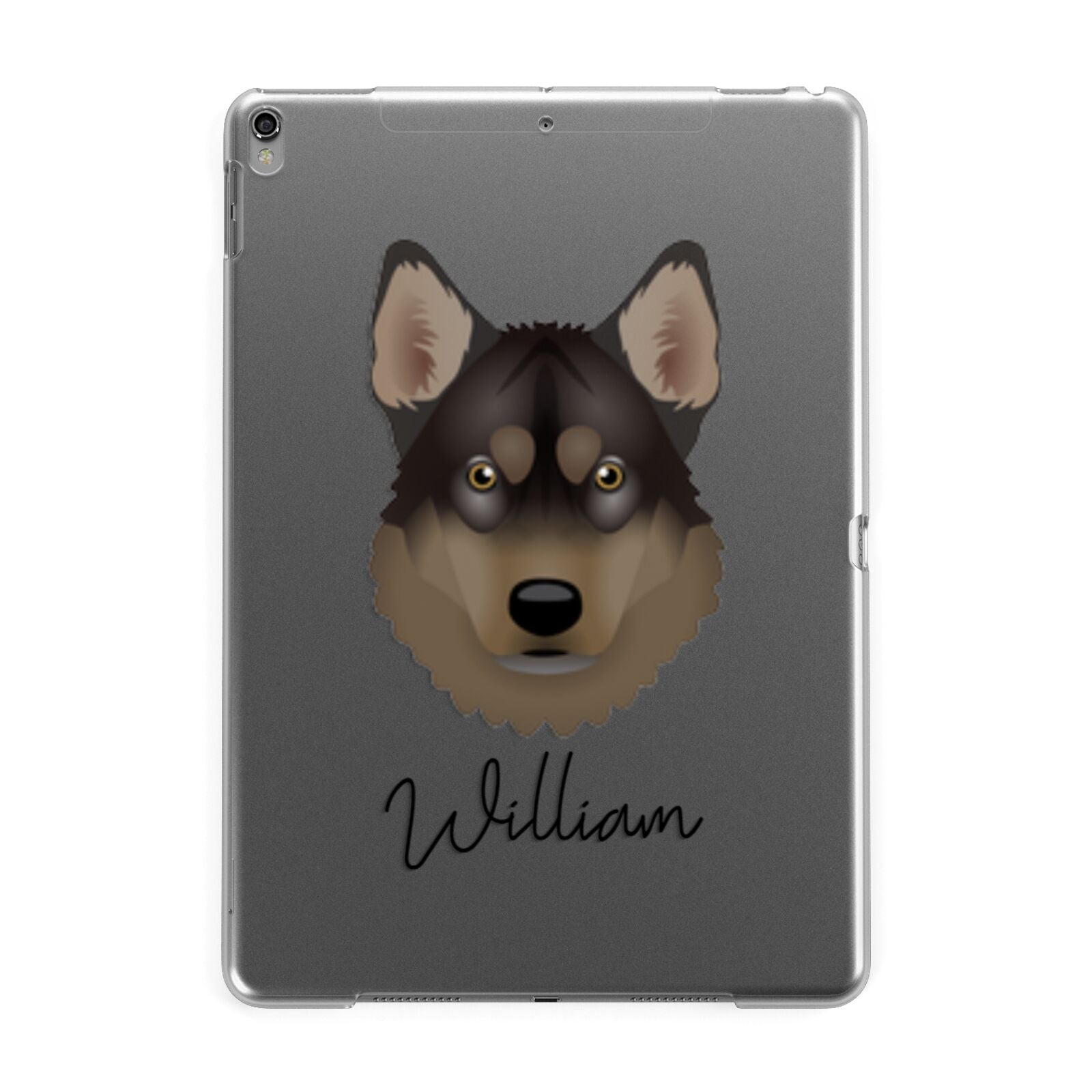 Tamaskan Personalised Apple iPad Grey Case