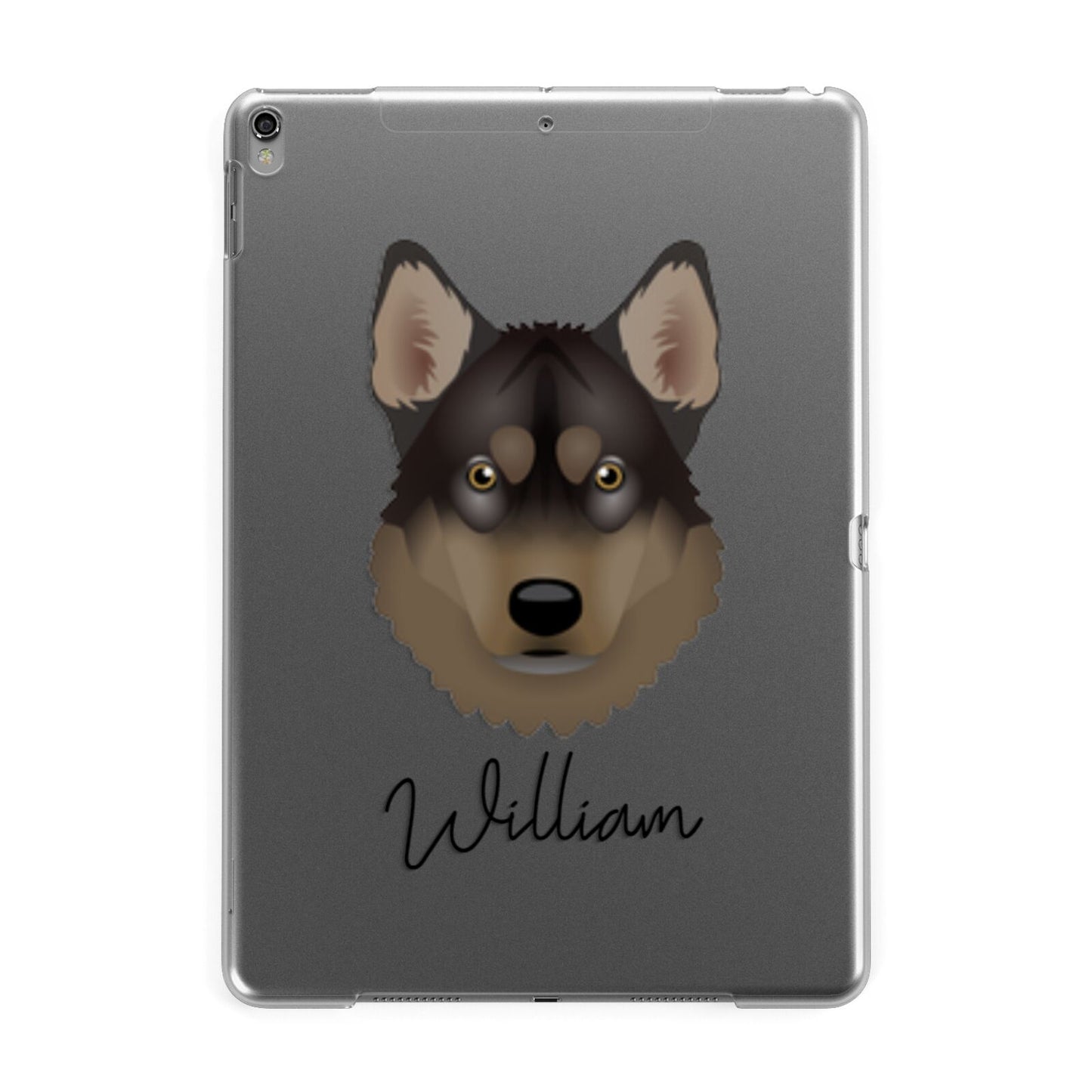 Tamaskan Personalised Apple iPad Grey Case