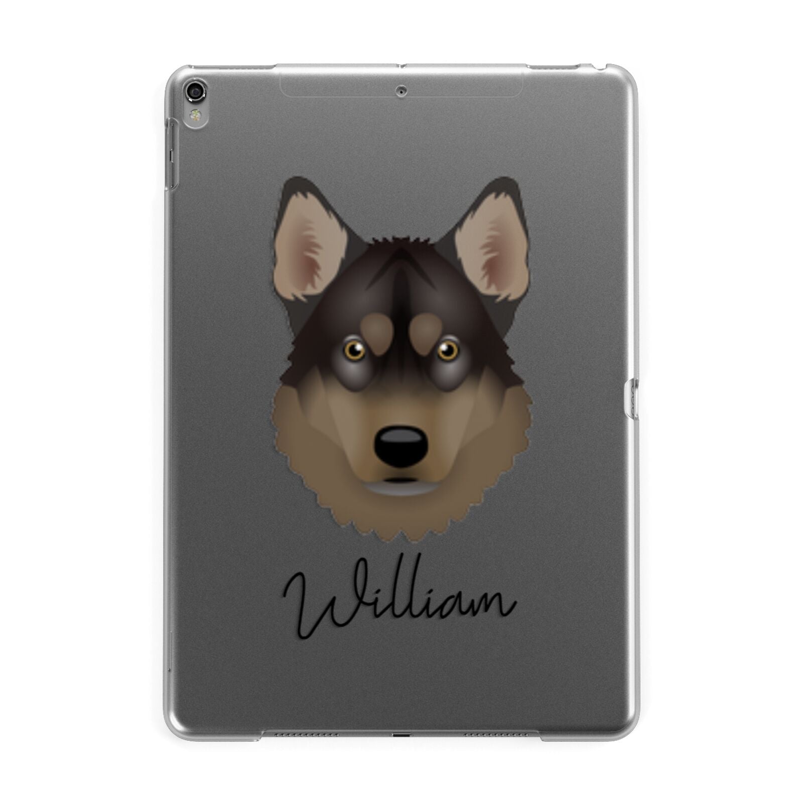 Tamaskan Personalised Apple iPad Grey Case