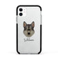 Tamaskan Personalised Apple iPhone 11 in White with Black Impact Case