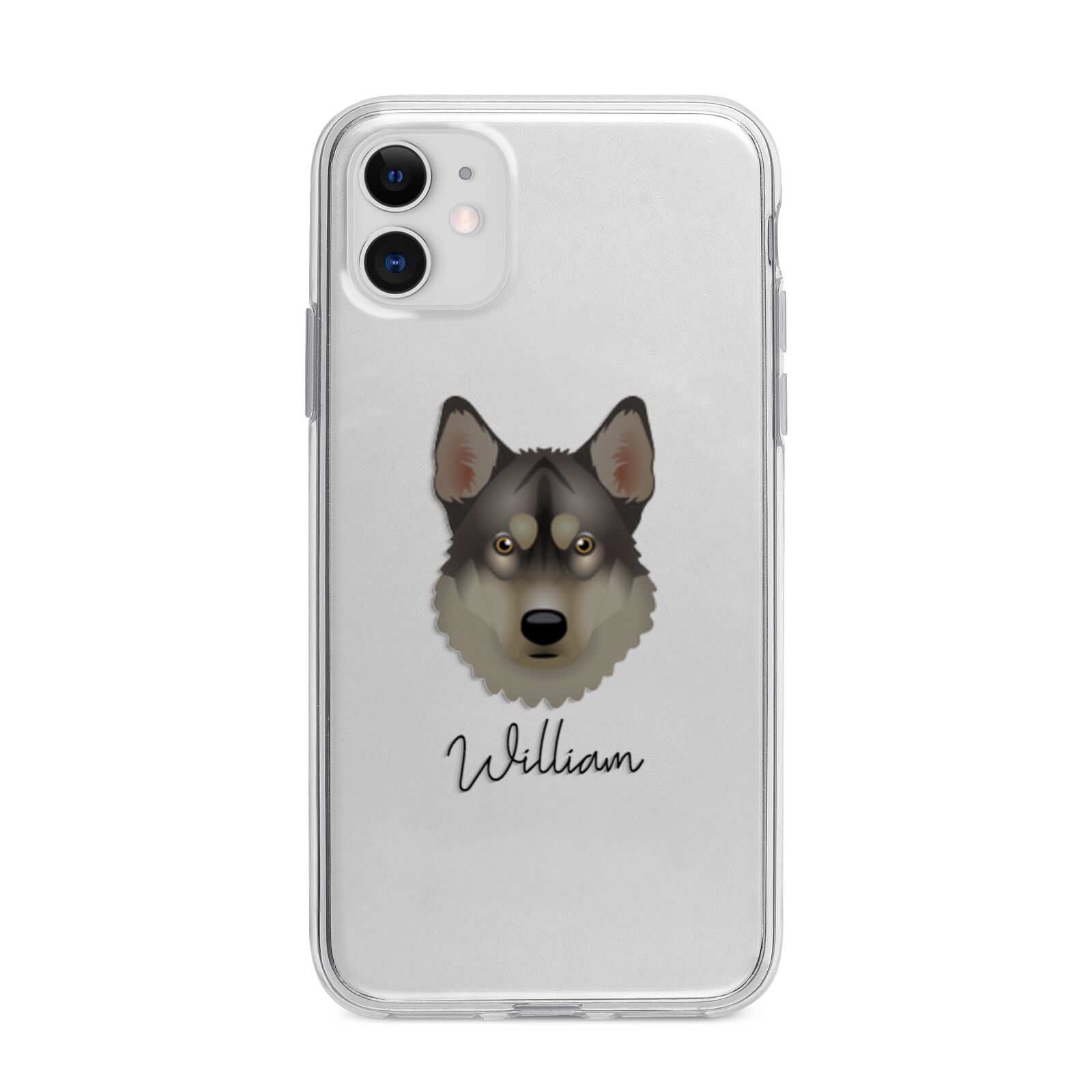 Tamaskan Personalised Apple iPhone 11 in White with Bumper Case