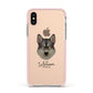 Tamaskan Personalised Apple iPhone Xs Impact Case Pink Edge on Gold Phone
