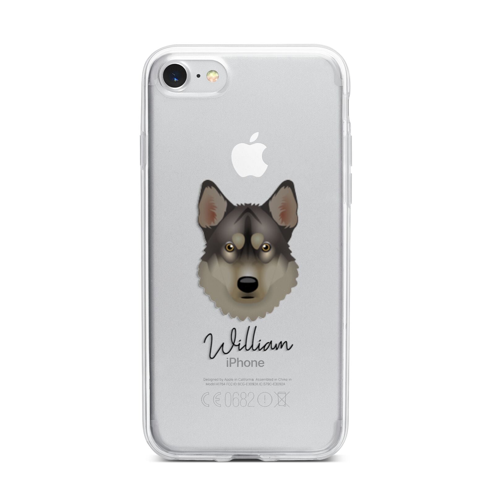 Tamaskan Personalised iPhone 7 Bumper Case on Silver iPhone